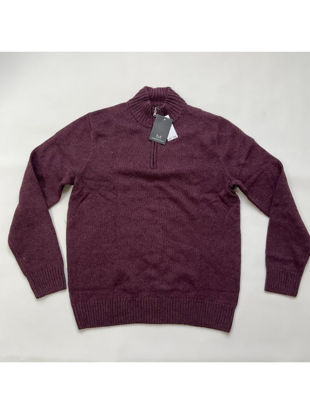 $78 Magaschoni Men’s Pullover Sweater In Red 1/4 Zip Size L